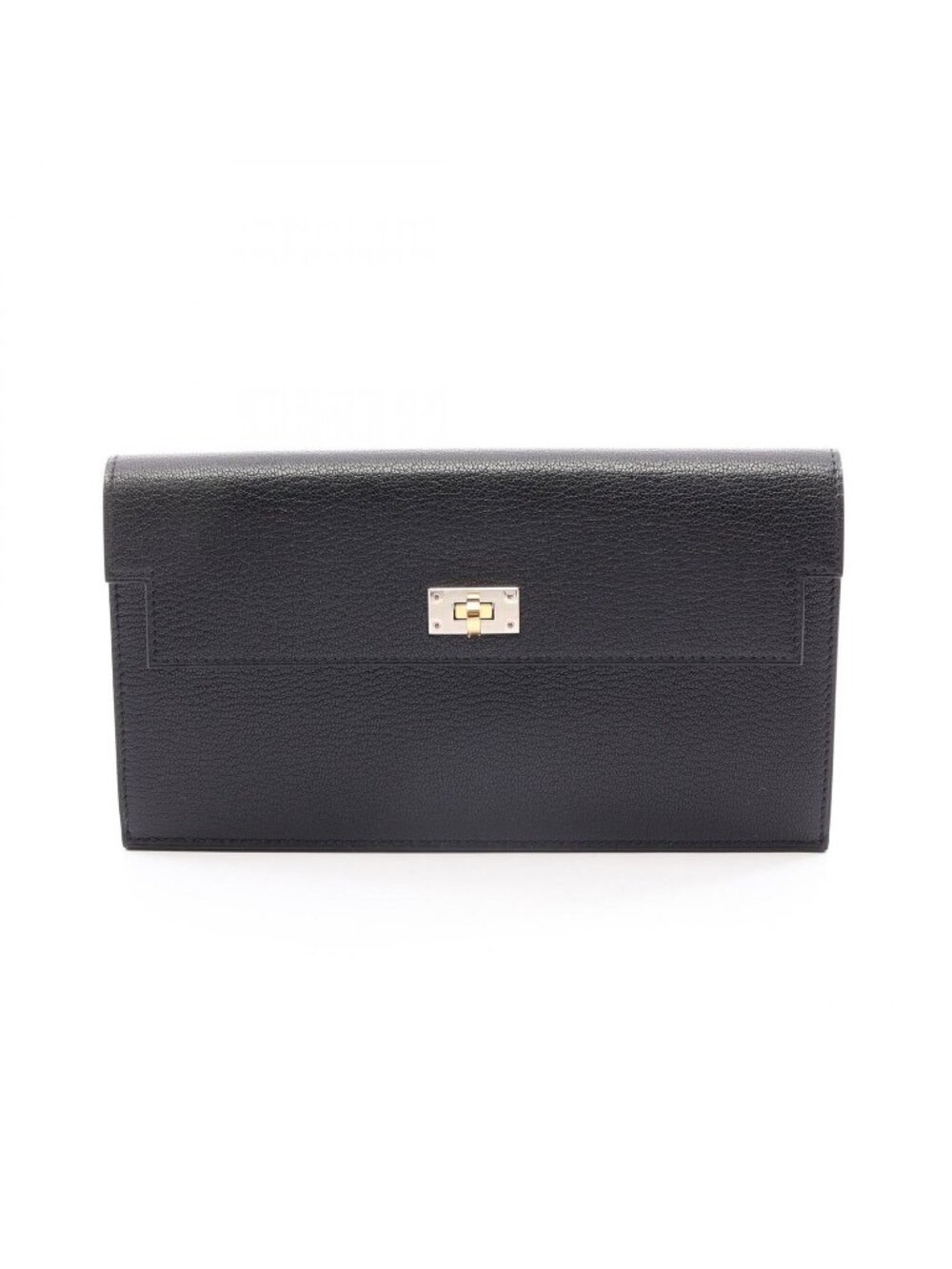 Hermes Bifold Wallet Kelly Pocket Long Black
